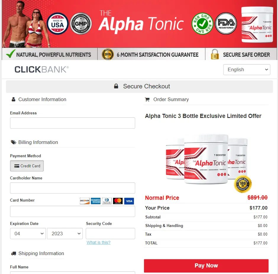 Alpha Tonic checkout